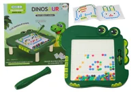 Tablice dla dzieci - ZIELONA EDUKACYJNA TABLICA MAGNETYCZNA DINOZAUR - miniaturka - grafika 1