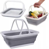 Torby i wózki na zakupy - POJEMNY KOSZYK SILIKONOWY SKŁADANY Z UCHWYTAMI KOMPAKTOWY LEKKI UNIWERSALNY - miniaturka - grafika 1