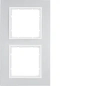 Klawisze i ramki - Hager polo Ramka 2-krotna Berker B.7 alu/biały 10126914 10126914 - miniaturka - grafika 1