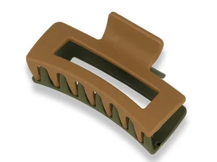 Orientana, Klamra spinka do włosów dwukolorowa brązowo-zielona - Ozdoby do włosów - miniaturka - grafika 1