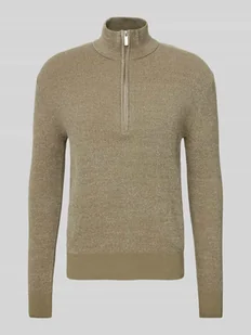 Sweter z dzianiny z prążkowanymi wykończeniami model ‘RODNEY’ - Swetry męskie - miniaturka - grafika 1