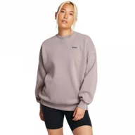 Bluzy sportowe damskie - Damska bluza dresowa nierozpinana bez kaptura Under Armour UA Icon Hwt Flc Os Crew - beżowa - UNDER ARMOUR - miniaturka - grafika 1
