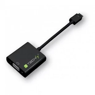 Techly Adapter mini HDMI C męski na VGA żeński czarny 10cm KKTCKPEV0080 - Adaptery i przejściówki - miniaturka - grafika 3