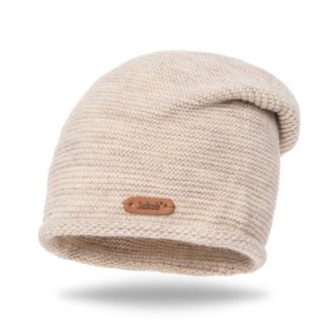 Beżowa Kobieca Czapka Modny Fason Polska Jakość J4