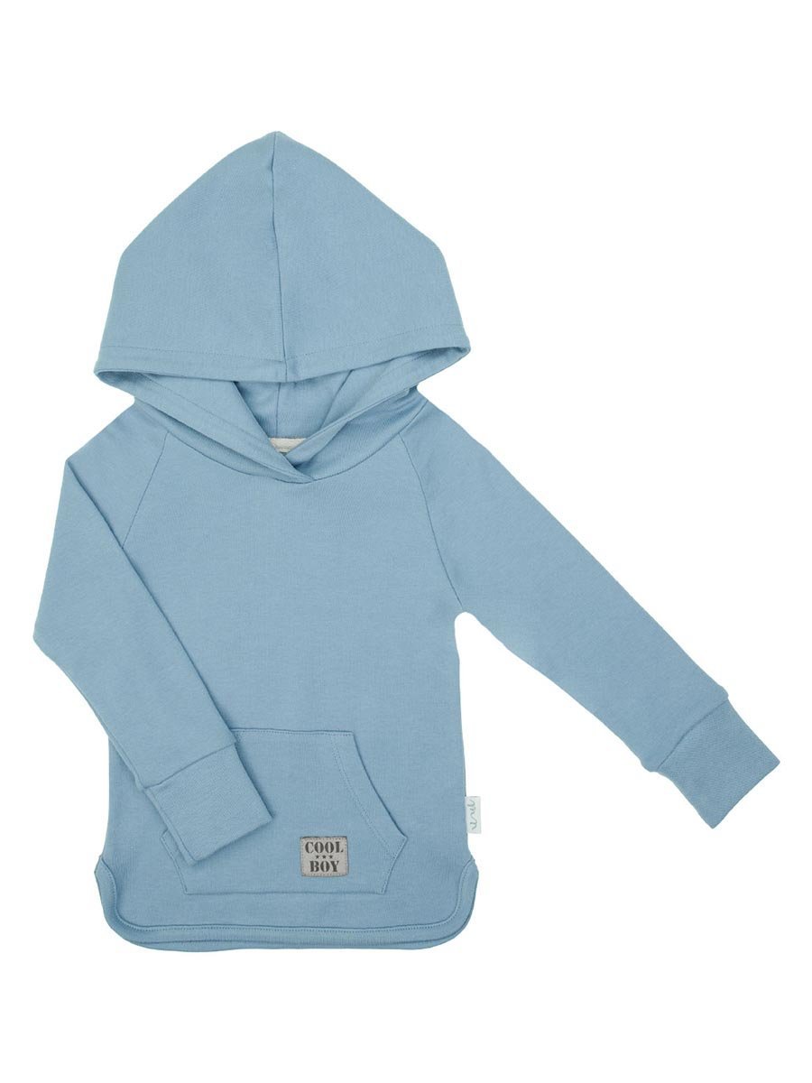 Chłopięca bluza bawełniana z kapturem niebieska Nicol,r.128