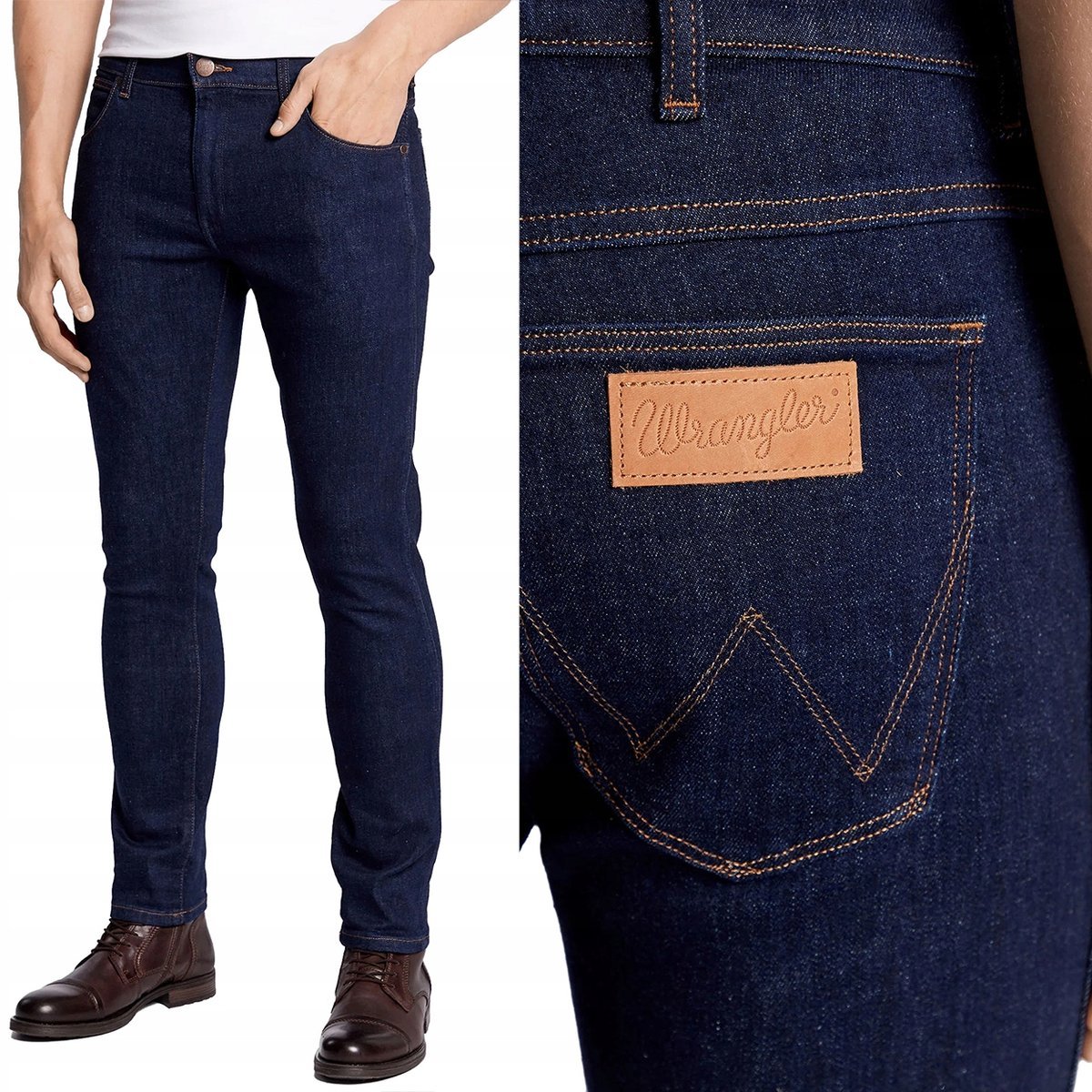 Wrangler LARSTON SLIM Day Drifter ZWĘŻANE GRANATOWY DżINS W34 L30