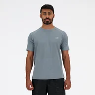 Koszulki męskie - Koszulka męska New Balance MT41080AG  szara - miniaturka - grafika 1