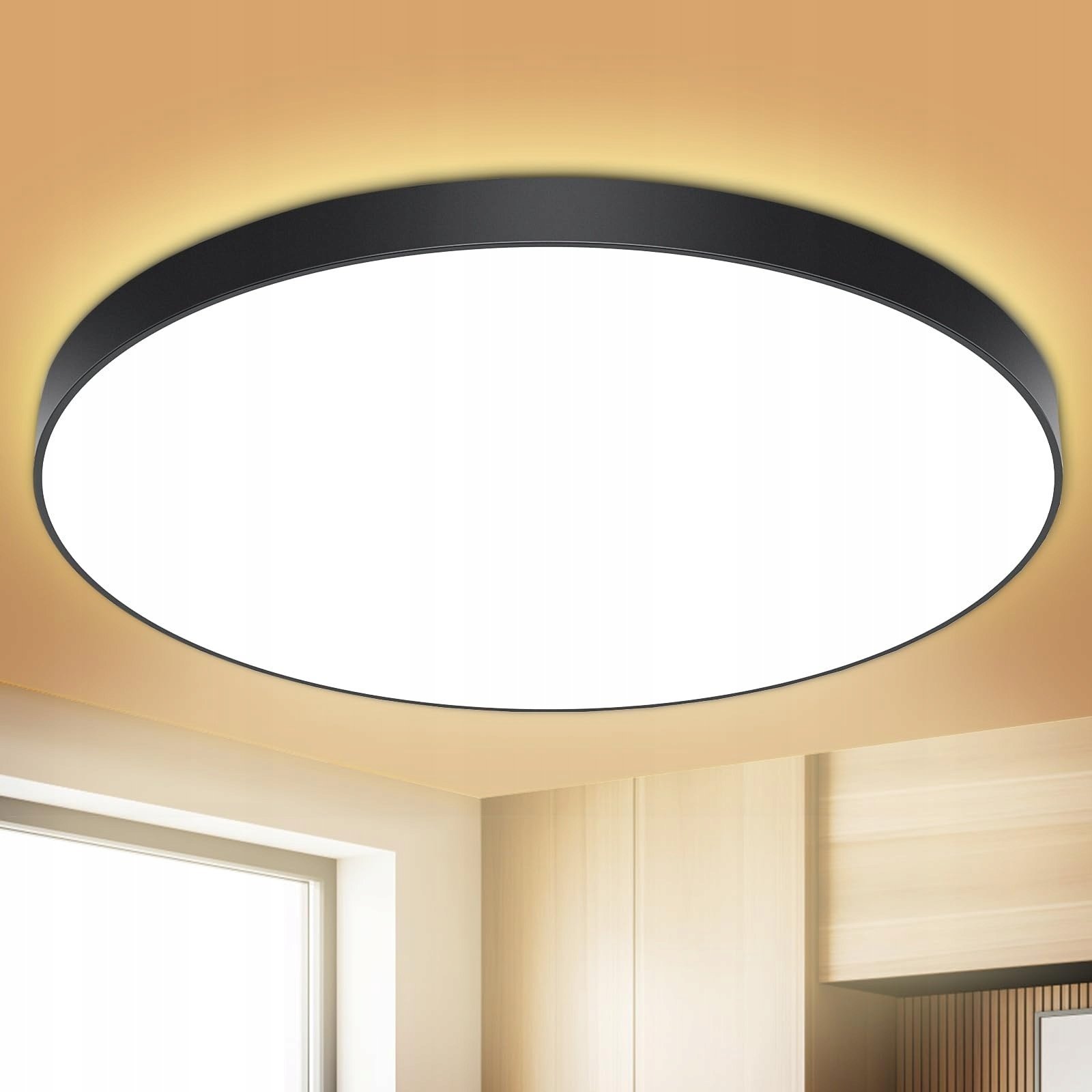 Lampa sufitowa Italux Lampa sufitowa okrągła 28cm Plafon Czarny Ouila 24W