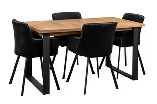 Stół LOFT z krzesłami do salonu Y061 - Stoły z krzesłami - miniaturka - grafika 1