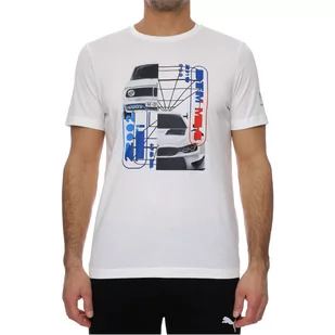 Puma BMW Motorsport Graphic Tee 531194-02, męski t-shirt kompresyjny biały - Koszulki męskie - miniaturka - grafika 1