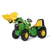 Pojazdy elektryczne dla dzieci - Rolly Toys John Deere Traktor na Pedały Łyżka Ciche Koła 3-10 Lat do 50kg 651047 - miniaturka - grafika 1