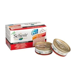 Schesir Multipack 24 x 50 g Tuńczyk z krewetkami, w galarecie - Mokra karma dla kotów - miniaturka - grafika 1