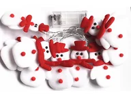 Ozdoby bożonarodzeniowe - Lampki choinkowe DRO wiszące bałwanki 10 sztuk 165cm - miniaturka - grafika 1