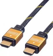 Kable komputerowe i do monitorów - Kabel Roline HDMI - HDMI 1m czarny złoty JAB-757811 - miniaturka - grafika 1