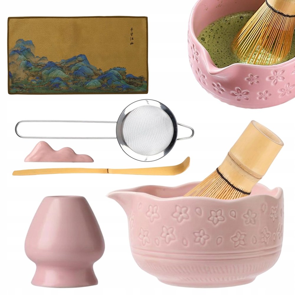 Zestaw Miotełka Pędzel Do Herbaty Matcha-doskonały Miłośnicy Matchy-różowy