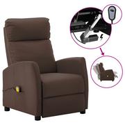Fotele - vidaXL Lumarko Rozkładany fotel masujący, elektryczny, brązowy, ekoskóra 3073665 - miniaturka - grafika 1