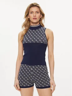 Guess Sweter Lise W3YR26 Z37K0 Granatowy Regular Fit - Swetry damskie - miniaturka - grafika 1