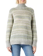 Swetry damskie - United Colors of Benetton Sweter damski Lupetto M/L 1242e2014, wielokolorowy, niebieski, 64h, S - miniaturka - grafika 1