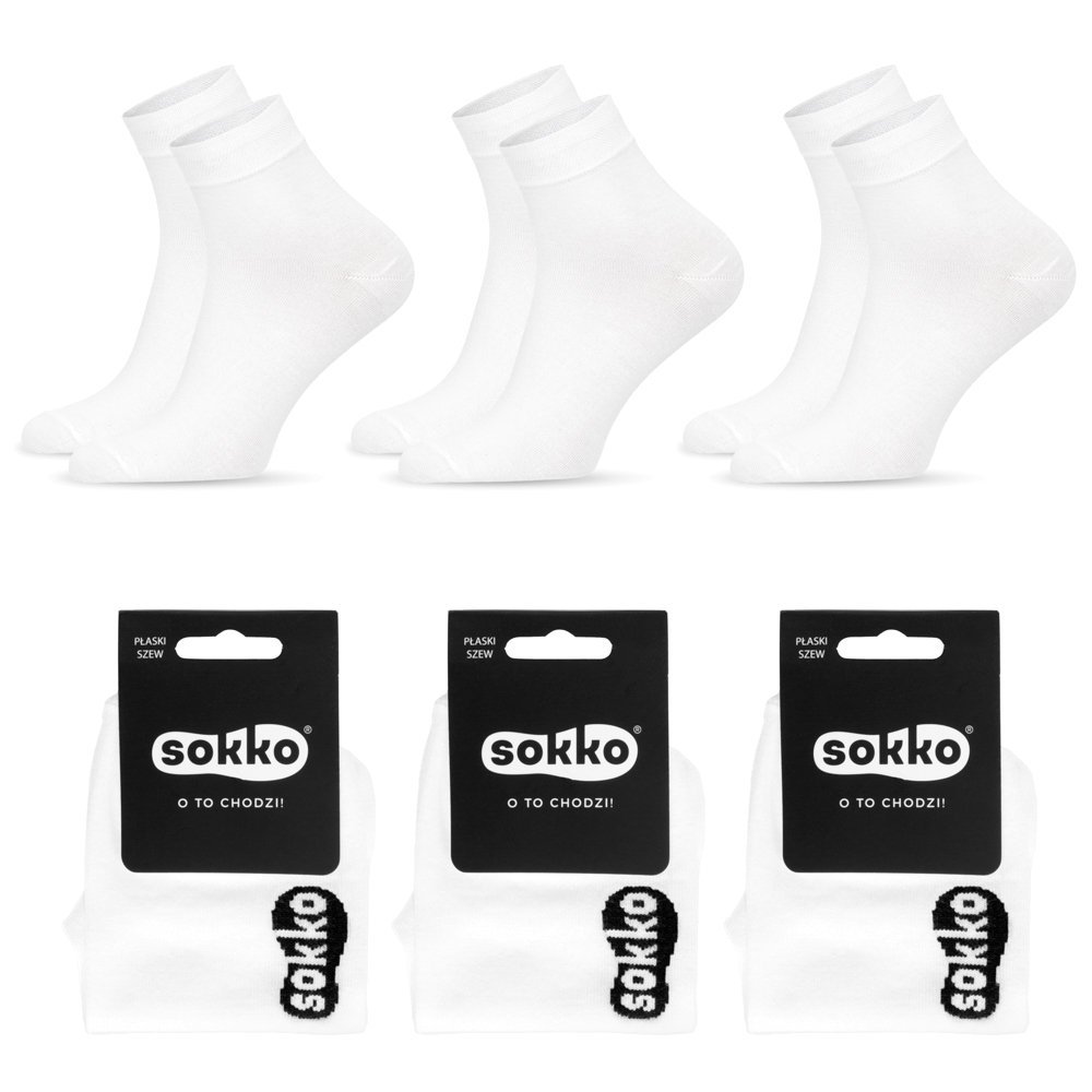 3X SOKKO SKARPETKI MĘSKIE BAMBUSOWE 3/4 ZA KOSTKĘ - SM3-S62-BIA-42-44