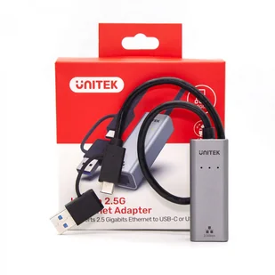 nitek Adapter USB-A/C na RJ45 2.5 G Ethernet - Złącza, przejściówki, adaptery - miniaturka - grafika 1