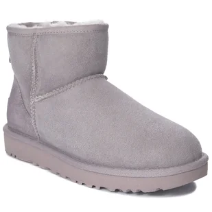 UGG Botki śniegowce damskie skórzane W Classic Mini II Pale Smoke -39 - Botki damskie - miniaturka - grafika 1