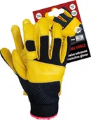 Rękawice robocze - Reis Rękawice ochronne wykonane z wysokiej jakości skóry koziej połączonej z tkaniną rozm.9 RAWRMCFORCEBY9 - miniaturka - grafika 1