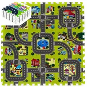 Maty piankowe - MATA piankowa puzzle EDUKACYJNA 90x90 dla dzieci SKŁADANA ochronna ULICE - miniaturka - grafika 1