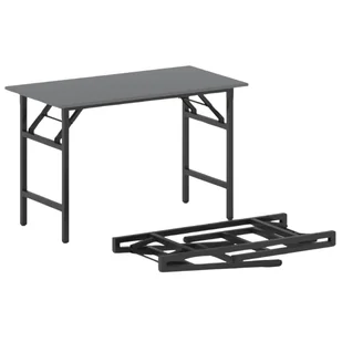 B2B Partner Stół konferencyjny FAST READY z czarnym stelażem, 1100 x 500 x 750 mm, antracyt 499528 - Stoły i stoliki do biura - miniaturka - grafika 1