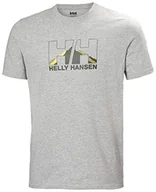 Koszulki męskie - Helly Hansen Męski T-shirt Nord Graphic, 950 szary melanż, S - miniaturka - grafika 1