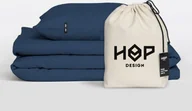 Pościel - HOP DESIGN Pościel bawełna 140x200 oraz 1x70x80 Granat - miniaturka - grafika 1