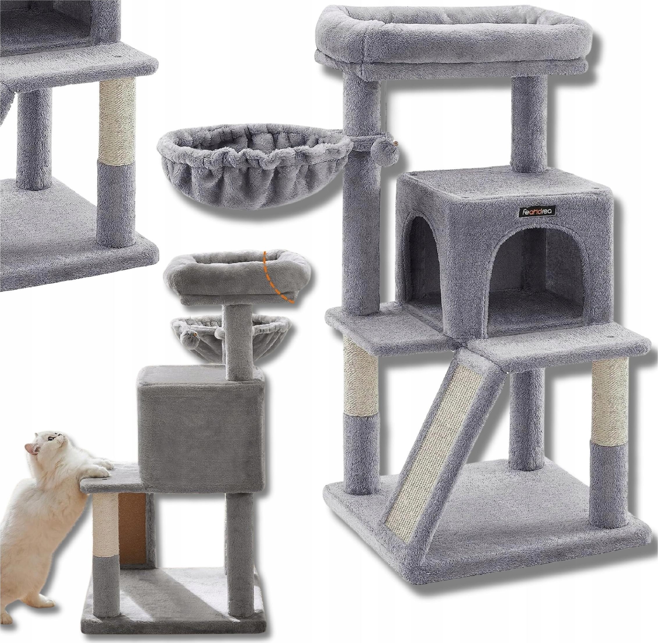 DRAPAK DLA KOTA KOTÓW STABILNY LEGOWISKO WIEŻA SŁUPEK DOMEK 3 POZIOMY