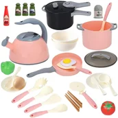 Zabawki AGD - Zestaw Kuchenny Garnki Naczynia Czajnik Patelnia Łyżki Akcesoria Kuchnia - miniaturka - grafika 1