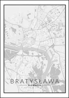 Plakaty - Galeria Plakatu, Plakat, Bratysława Mapa Czarno Biała, 70x100 cm - miniaturka - grafika 1