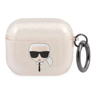Karl Lagerfeld KLA3UKHGD AirPods 3 cover złoty/gold Glitter Karl`s Head - Akcesoria do słuchawek - miniaturka - grafika 1