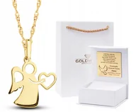 Biżuteria dla dzieci - ZŁOTY NASZYJNIK MEDALIK CHRZEST KOMUNIA ŚWIĘTA 585 - miniaturka - grafika 1