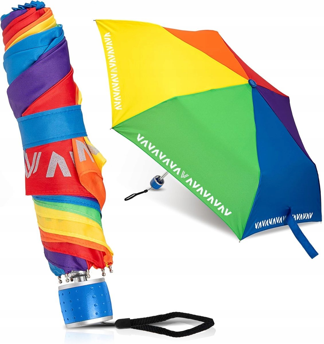 Parasol Dziecięcy Lekki Tęczowy Odporny Na Wiatr Odblaskowy Bezpieczny
