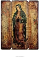 Ikony i obrazy sakralne - Ikona Matka Boża z Guadalupe (trójdzielna) 18x23 cm - miniaturka - grafika 1