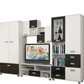 Inne meble do salonu - Meblościanka 1 Solo MebloCross Śliwa Wallis / Czarny Połysk - miniaturka - grafika 1