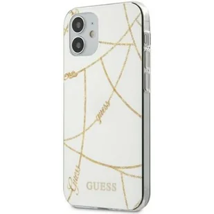Guess Marble - Etui na iPhone 12 Mini biały GUHCP12SPCUMAWH - Etui i futerały do telefonów - miniaturka - grafika 1