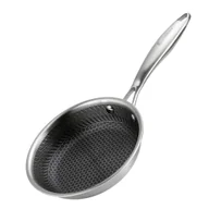 Patelnie - PATELNIA STALOWA 18cm Z POWŁOKĄ PLASTER MIODU E-7544 - miniaturka - grafika 1