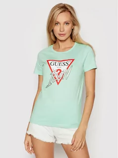 Koszulki i topy damskie - Guess T-Shirt Icon W1YI0Y I3Z00 Zielony Regular Fit - grafika 1