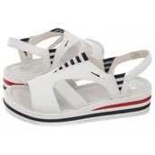 Sandały damskie - Sandały Białe V02Y5-80 White (RI1-a) Rieker - miniaturka - grafika 1