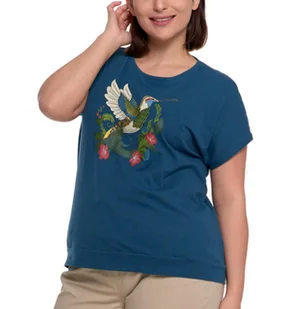 T-shirt damski z nadrukiem Moraj BD1800-013 - granatowy S - Koszulki i topy damskie T-shirt damski z nadrukiem Moraj BD1800-013 - granatowy S - Koszulki i topy damskie - miniaturka - grafika 1