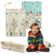 Maty piankowe - MATA PIANKOWA EDUKACYJNA SKŁADANA DLA DZIECI KOTY DROGA 150x200 CM - miniaturka - grafika 1