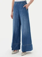Spodnie damskie - PINKO Jeansy New Paolina 104823 A2GQ Niebieski Wide Leg - miniaturka - grafika 1