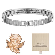 Bransolety męskie - Bransoletka męska stalowa Z GRAWEREM elegancka sta - miniaturka - grafika 1