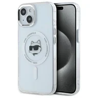 Etui i futerały do telefonów - Karl Lagerfeld KLHMP15MHLSCHH iPhone 15 Plus 6.7" biały/white hardcase IML Metal Choupette Head MagSafe - miniaturka - grafika 1
