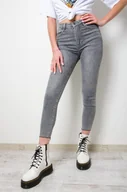 Spodnie damskie - SPODNIE JEANSOWE SKINNY PUSH UP- SZARE - Olika - miniaturka - grafika 1