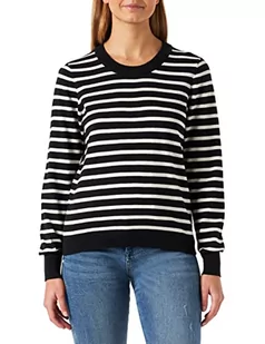 Part Two GertiePW PU Relaxed Fit Długi Rękaw sweter, Black Stripe, XXL Kobiety, Czarny pasek, XXL - Paski - miniaturka - grafika 1
