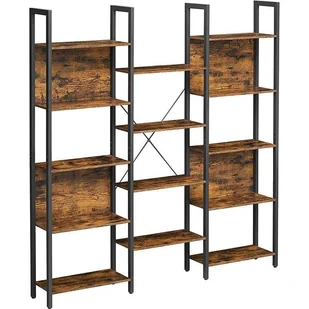 Regał podwójny na książki 156 cm LOFT do salonu - Regały - miniaturka - grafika 1